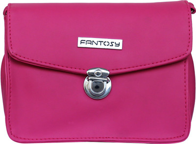 

Fantosy Women Casual Pink PU Sling Bag