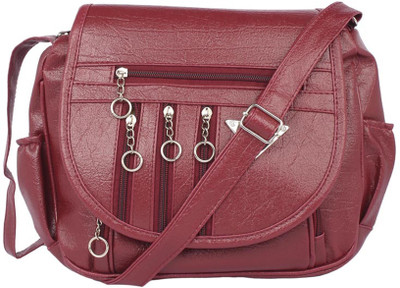 

Aliado Women Casual Maroon Leatherette Sling Bag