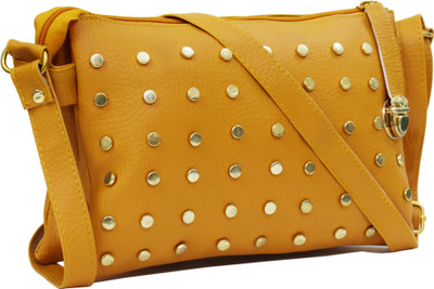 RIDGEWOOD Women Evening/Party Yellow PU Sling Bag