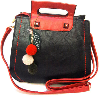 

CrazyHut Women Evening/Party, Casual, Formal Black Leatherette Sling Bag