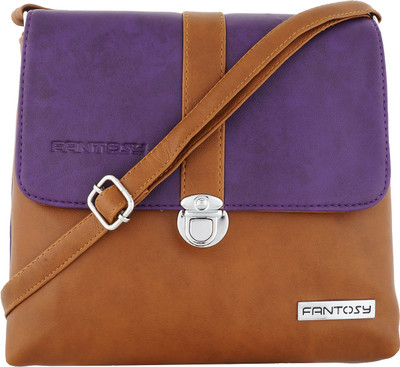 

Fantosy Women Casual Purple, Tan PU Sling Bag