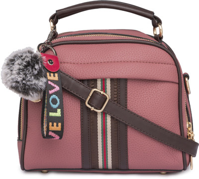

Satchel Bags Women Casual Pink PU Sling Bag