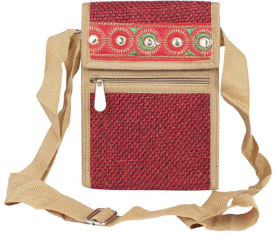 

Aliado Women Casual Red Jute Sling Bag