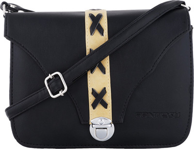 

Fantosy Women Casual Black PU Sling Bag