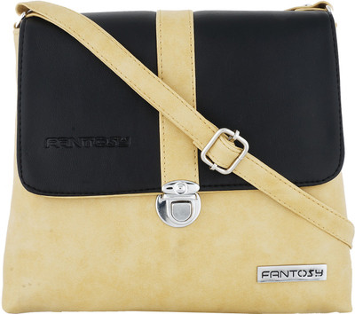 

Fantosy Women Casual Black Leatherette Sling Bag