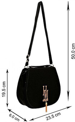 

BUY FOR CHANGE LLP Girls Casual Black PU Sling Bag