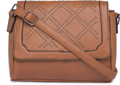 

Satchel Bags Women Casual Tan PU Sling Bag