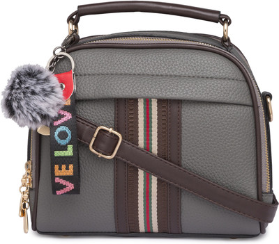 

Satchel Bags Women Casual Grey PU Sling Bag