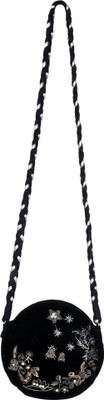

Diwaah Women Evening/Party Black Cotton Sling Bag