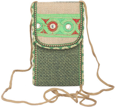 

Aliado Women Casual Green Jute Sling Bag