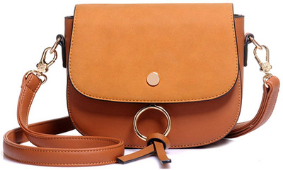 

Di Grazia Girls Evening/Party, Casual Brown PU, Polyester Sling Bag