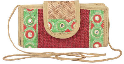 

Aliado Women Casual Red Jute Sling Bag