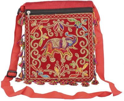 

Aliado Women Casual Red Cotton Sling Bag