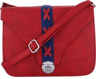 

Fantosy Women Casual Red Leatherette Sling Bag