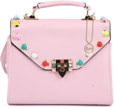 

Elprine Women Casual Pink Leatherette Satchel