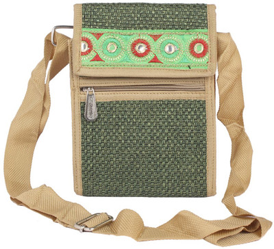 

Aliado Women Casual Green Jute Sling Bag