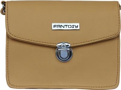 

Fantosy Women Casual Beige PU Sling Bag