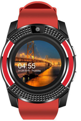 

SKYWAY TRADERS New V8 Red Colour Smart Watch With Sim/sd card support Smartwatch (Red Strap Regular) RED Smartwatch(Red Strap Free Size)