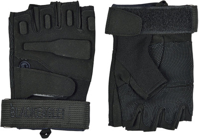 

Iris Black Hawk Half Finger Glove for Road Bike, Weightlifting, Workout/Motorcycle, Riding for Men and Women Gym & Fitness Gloves (Free Size, Black)