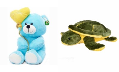 

Deals India I Love You Balloon Heart Teddy Blue20 cm and Green Turtle (30 cm) combo - 30 cm(Multicolor)