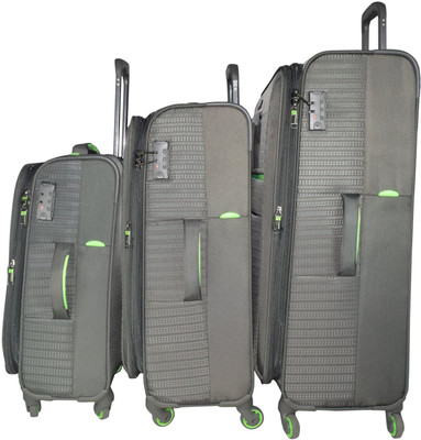 

TRAWORLD Jupiter-1003 set of 3 (20''+24''+28'' ) 4Wheel Trolley Bag - Grey Expandable Check-in Luggage -  inch(Grey