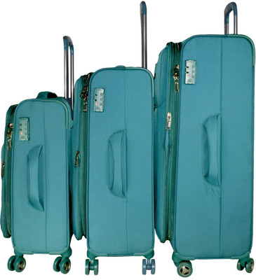 

TRAWORLD Jupiter-1004 set of 3 (20''+24''+28'' ) 4Wheel Trolley Bag - Blue Expandable Check-in Luggage -  inch(Blue