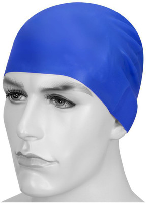 

skycandle.in Skycandle Silicone Cap for Swimming Swimming Cap(Blue, Pack of 1), Multicolor