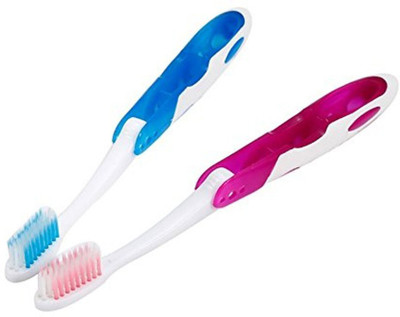

GOCART 2 PCS Fold able Travel Camping Hiking Outdoor Modern Mini Design Hard Toothbrush(Pack of 2)