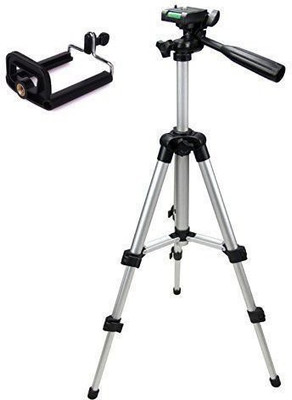 

Padraig DSLR Camera Tripod - 3110 For Camera + Mobile Clip Holder] Fully Flexible Mount Cum Tripod Kit(Silver, Supports Up to 1500 g)