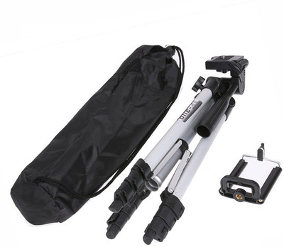 

casadomani Camera Tripod, Portable Adjustable Aluminum Lightweight Camera Stand Tripod(Silver & Black, Supports Up to 1500 g)
