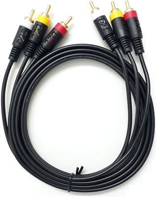 

secro TV-out Cable 3RCA Male to 3RCA Male Stereo Audio Video Cable Gold Plated - Suitable for TV LC LED Home Theater Laptop PC DVD 1.5 Meter(Black, For Home Theater, 1.5)