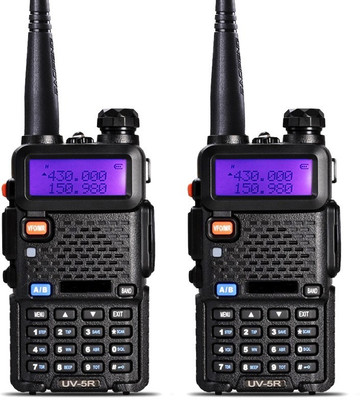 

Lascom India Baofeng UV5R 136-174/400-480 MHz Dual Band Two-Way Radio walkie Talkie with Wide Frequency Range, FM Radio, LED Torch, 5 To 10km Range, Long Standby, 1800mAh Battery Walkie Talkie(Black)