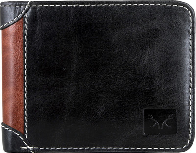 

Forester Men Black Genuine Leather Wallet(4 Card Slots), Black-brown
