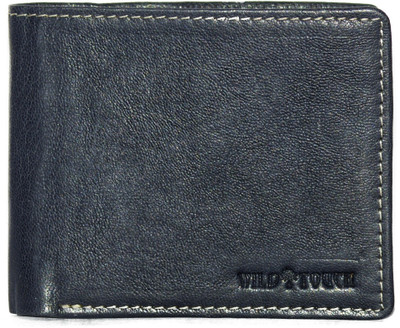

WildTouch Men Blue Genuine Leather Wallet(4 Card Slots), Navy blue
