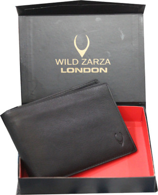 

WILD ZARZA LONDON Men Black Genuine Leather Wallet(11 Card Slots)