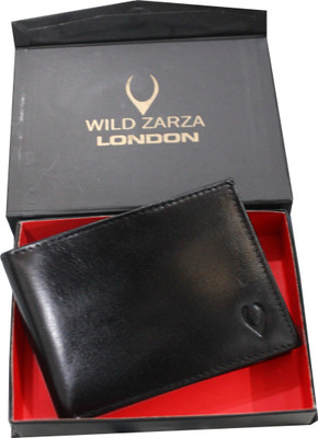

WILD ZARZA LONDON Men Black Genuine Leather Wallet(12 Card Slots)