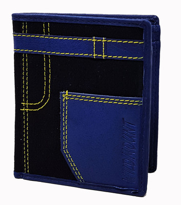 

Wildmount Men Blue Genuine Leather, Denim Wallet(12 Card Slots)