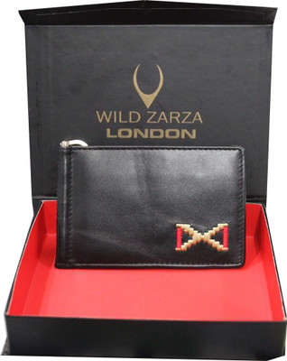 

WILD ZARZA LONDON Men Black Genuine Leather Money Clip(21 Card Slots)