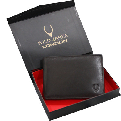 

WILD ZARZA LONDON Men Black Genuine Leather Wallet(12 Card Slots)