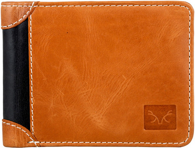 

Forester Men Tan Genuine Leather Wallet(4 Card Slots), Tan-black