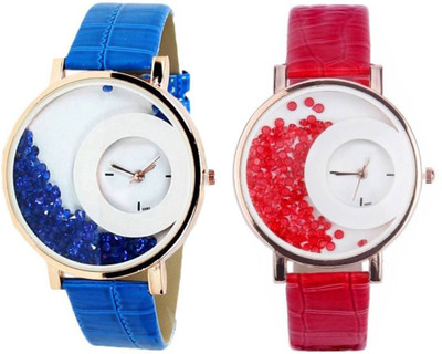 

Shivam Retail Stylish Moving Blue And Red Beads Watch - For Women