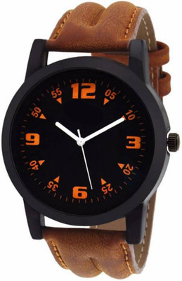 

Celora 103 Brown Premium Quality Leather Black Dial Watch - For Men