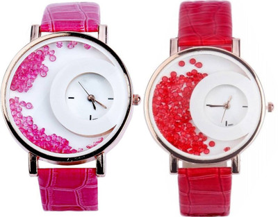 

AD Global M.X.R.E.Halfmoon Pink Red Diamond beads MX 04-06 Watch - For Women