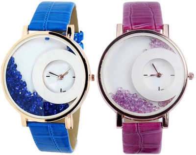 

Shivam Retail Stylish Moving Blue And Purple Beads Watch - For Women