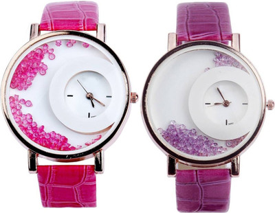 

Shivam Retail Stylish Moving Pink And Purple Beads Watch - For Women