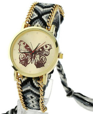 

Rage Enterprise New Fancy Look Butterfly Print Dial Fabric Multi-Color Strap Boys & Girls Watch - For Men & Women