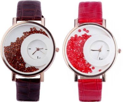 

Shivam Retail Stylish Moving Brown And Red Beads Watch - For Women