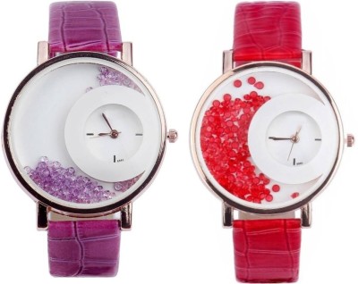 

Shivam Retail Stylish Moving Purple And Red Beads Watch - For Women