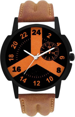

Celora 108 Brown Leather Black Big Dial Latest Fancy Watch - For Men