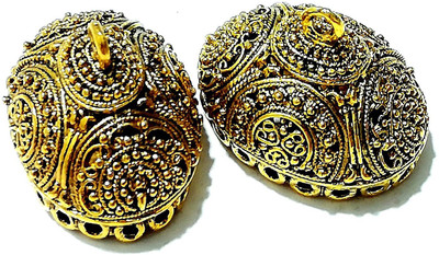 

GOELX Jhumka/Jimki Antique Gold Metal DIY Base designer earring making component accessories AJ 7